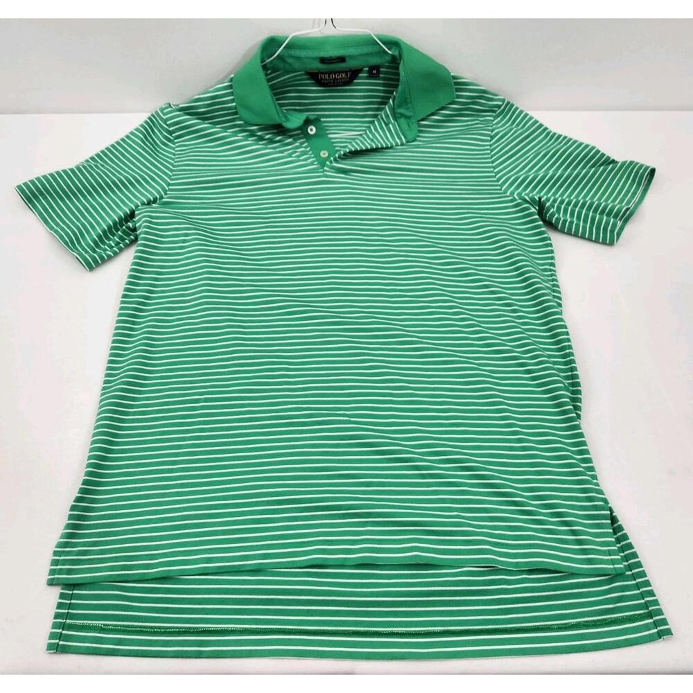 Polo Performance Shirt Men's Medium Golf Green White Stripe Polo Ralph Lauren